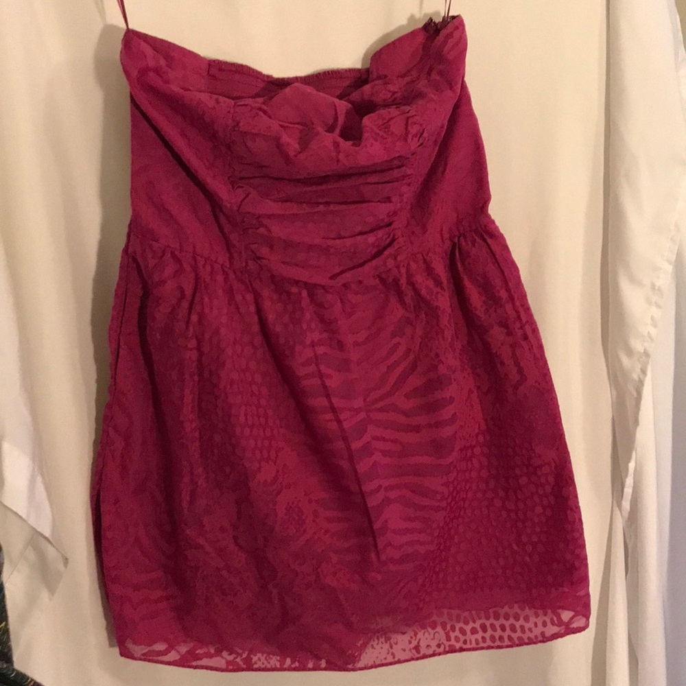 Pink Strapless Express Dress with POCKETS